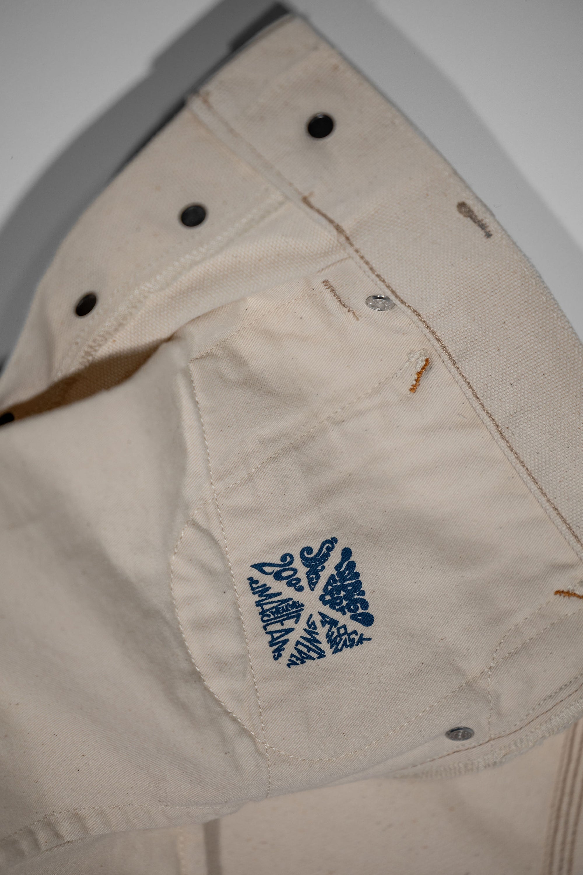 Indigofera Duke - 13oz Smithson Canvas Ecru - pocket bag detail