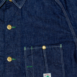 TCB Jeans Cat Head Jacket - Indigo Denim close up of front pocket