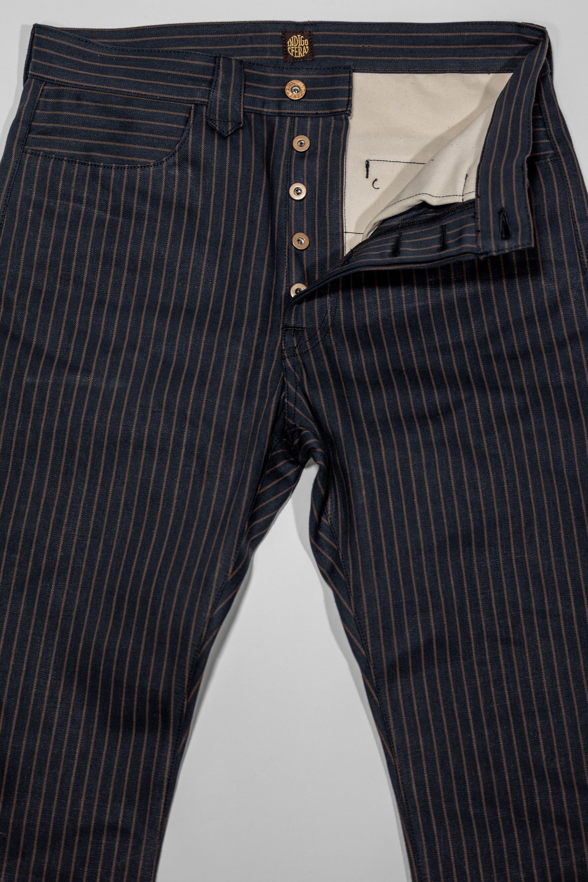 Indigofera Durango - 12oz Sable Stripe - button fly