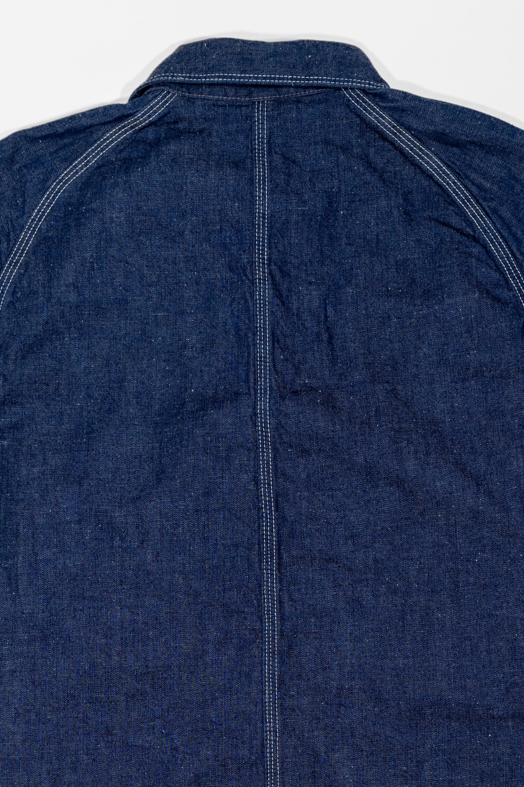 TCB Jeans Cat Head Jacket - Indigo Denim. close up of back detail