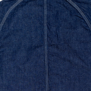 TCB Jeans Cat Head Jacket - Indigo Denim. close up of back detail
