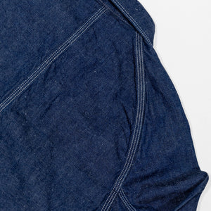 TCB Jeans Cat Head Jacket - Indigo Denim. close up of shoulder detail