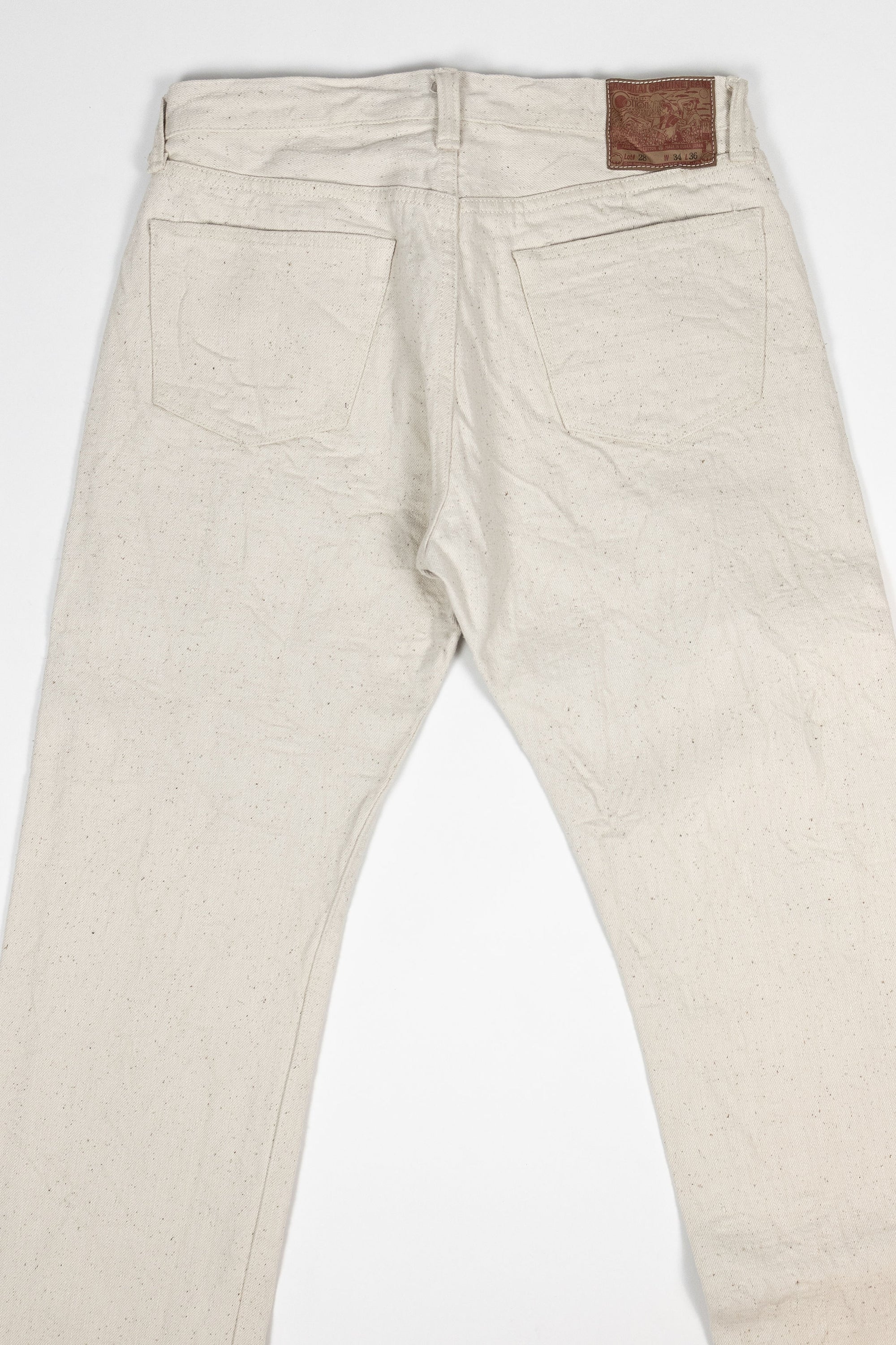 Samurai S710SC-KI Slim Straight - 18oz Japanese Cotton Made Ecru Jeans - Flat lay back