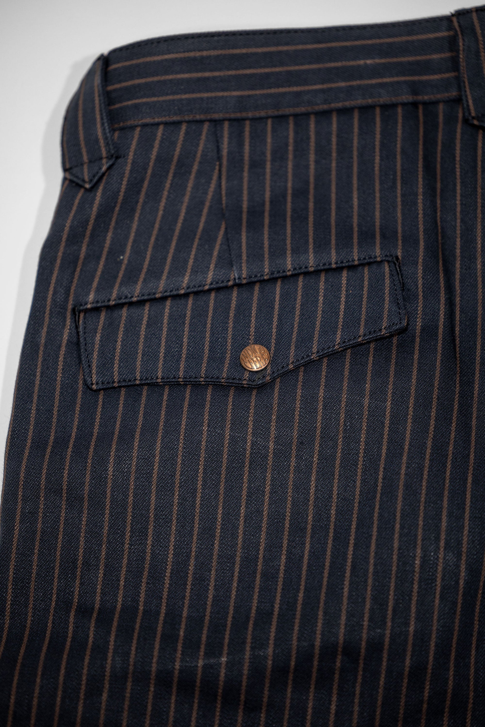 Indigofera Durango - 12oz Sable Stripe - back pocket