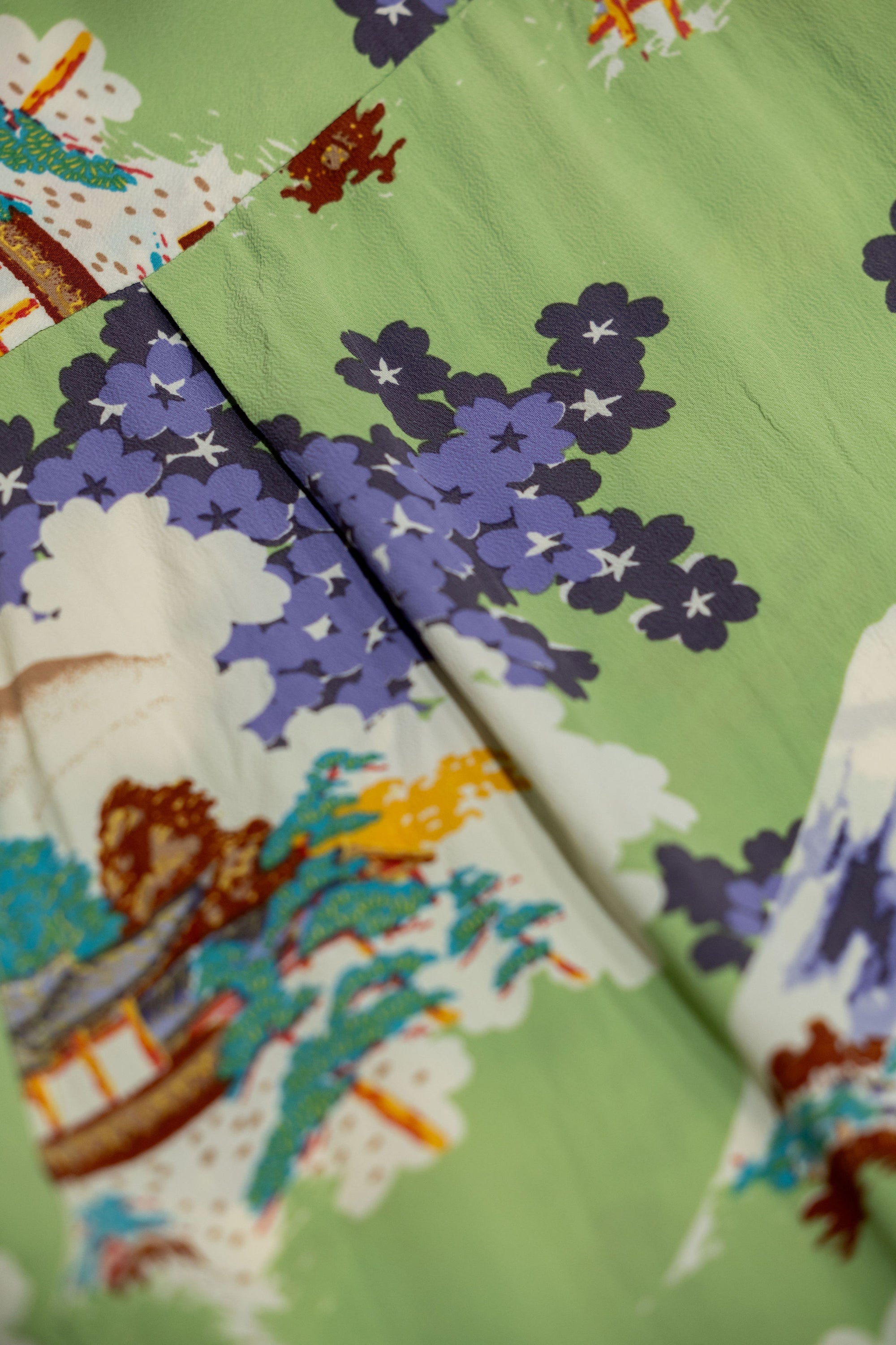 Sun Surf Rayon Hawaiian Shirt “Ancient Capital” - Green