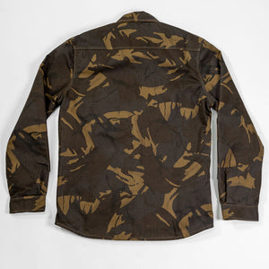 Dehen 1920 Waxed Cotton Crissman - Darkwood Camo Dry Waxed Cotton. laid on face