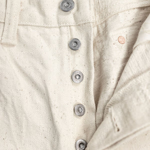 Samurai S710SC-KI Slim Straight - 18oz Japanese Cotton Made Ecru Jeans - Button Fly Detail