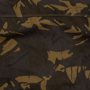 Dehen 1920 Waxed Cotton Crissman - Darkwood Camo Dry Waxed Cotton. close up of top back detail