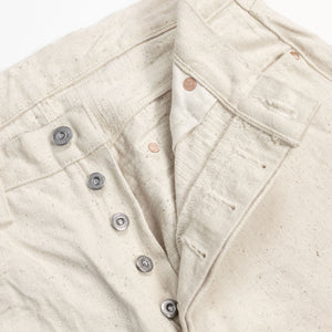 Samurai S710SC-KI Slim Straight - 18oz Japanese Cotton Made Ecru Jeans - Button Fly Detail