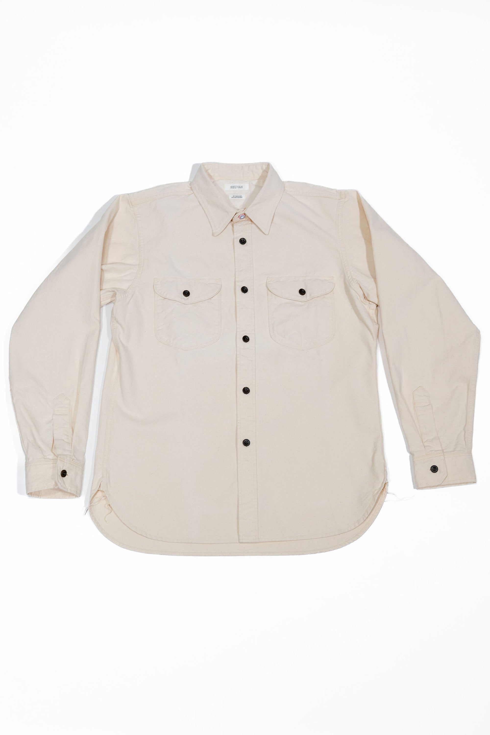 Seuvas 8oz Canvas Flap Work Shirt - Natural