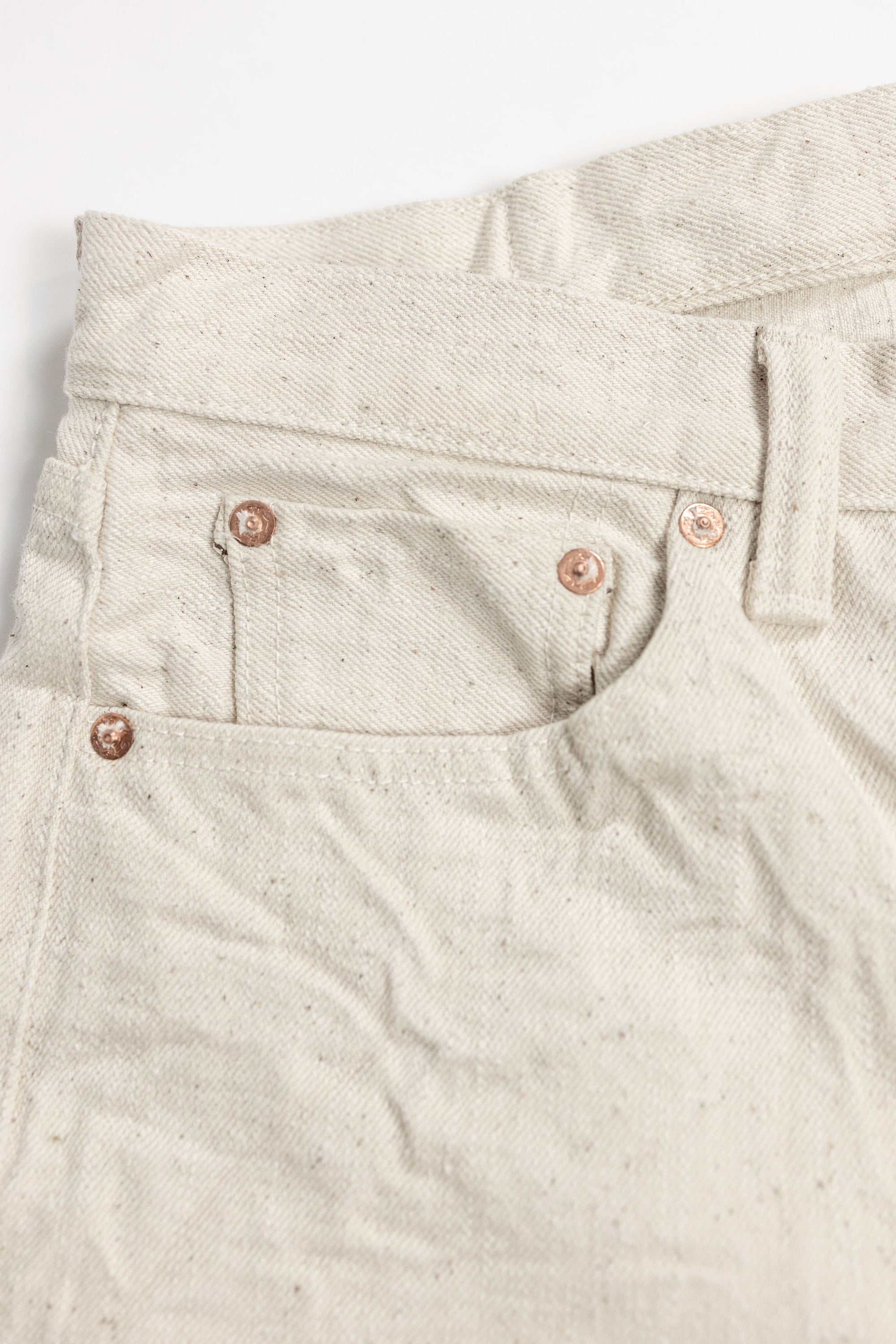 Samurai S710SC-KI Slim Straight - 18oz Japanese Cotton Made Ecru Jeans - detail Front pocket