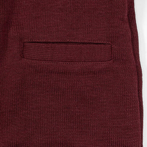 Dehen 1920 Shawl Sweater Coat - Burgundy. close up of bottom front pocket