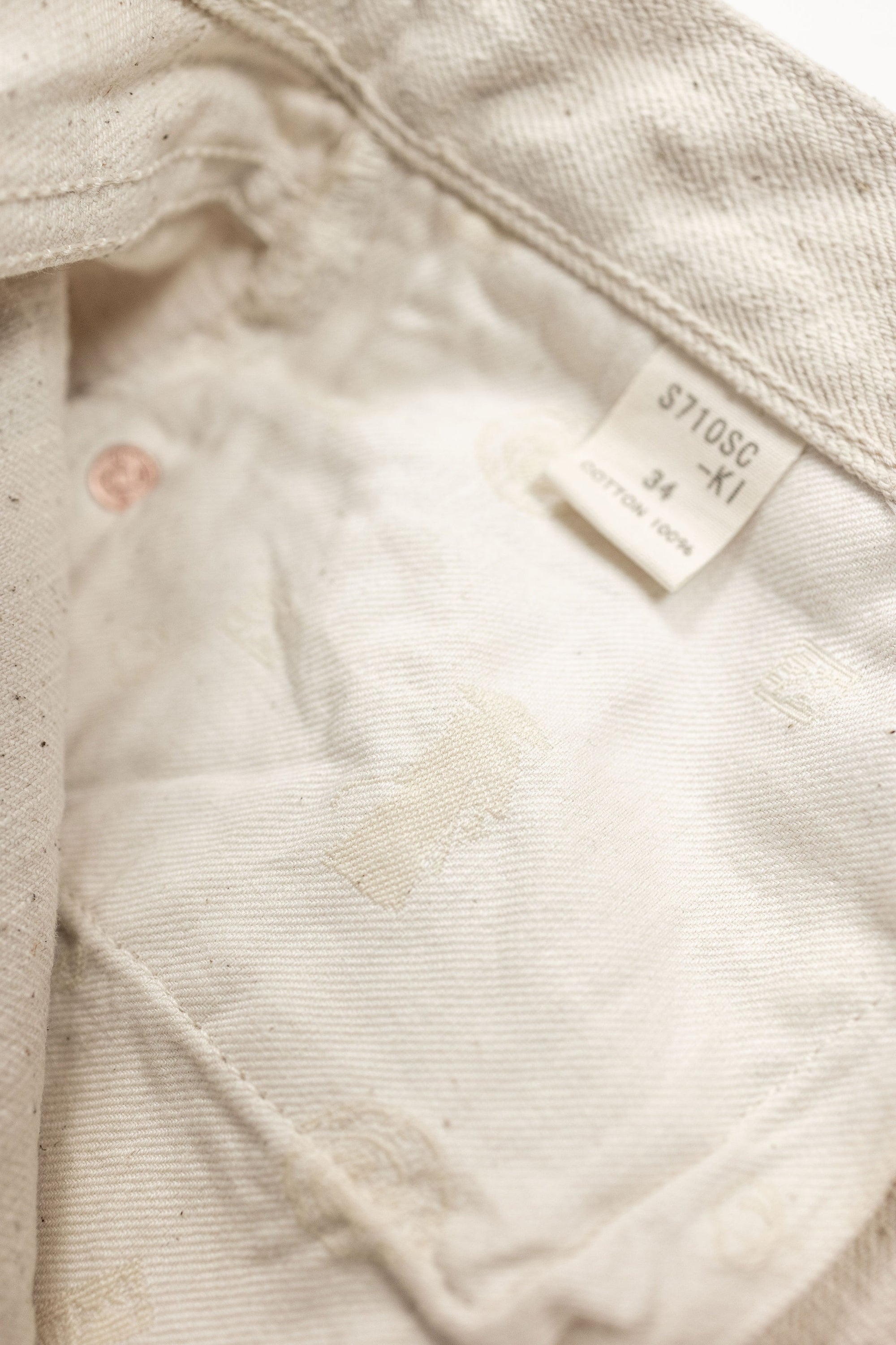 Samurai S710SC-KI Slim Straight - 18oz Japanese Cotton Made Ecru Jeans - Pocket Bag Detail