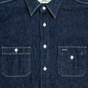 Samurai SJWS-SC02 Samurai Cotton Denim Work Shirt - Detail Front