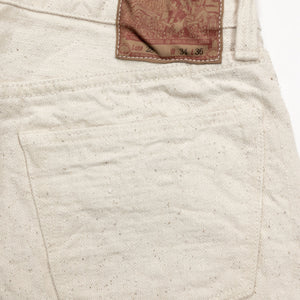 Samurai S710SC-KI Slim Straight - 18oz Japanese Cotton Made Ecru Jeans - Back Patch detail
