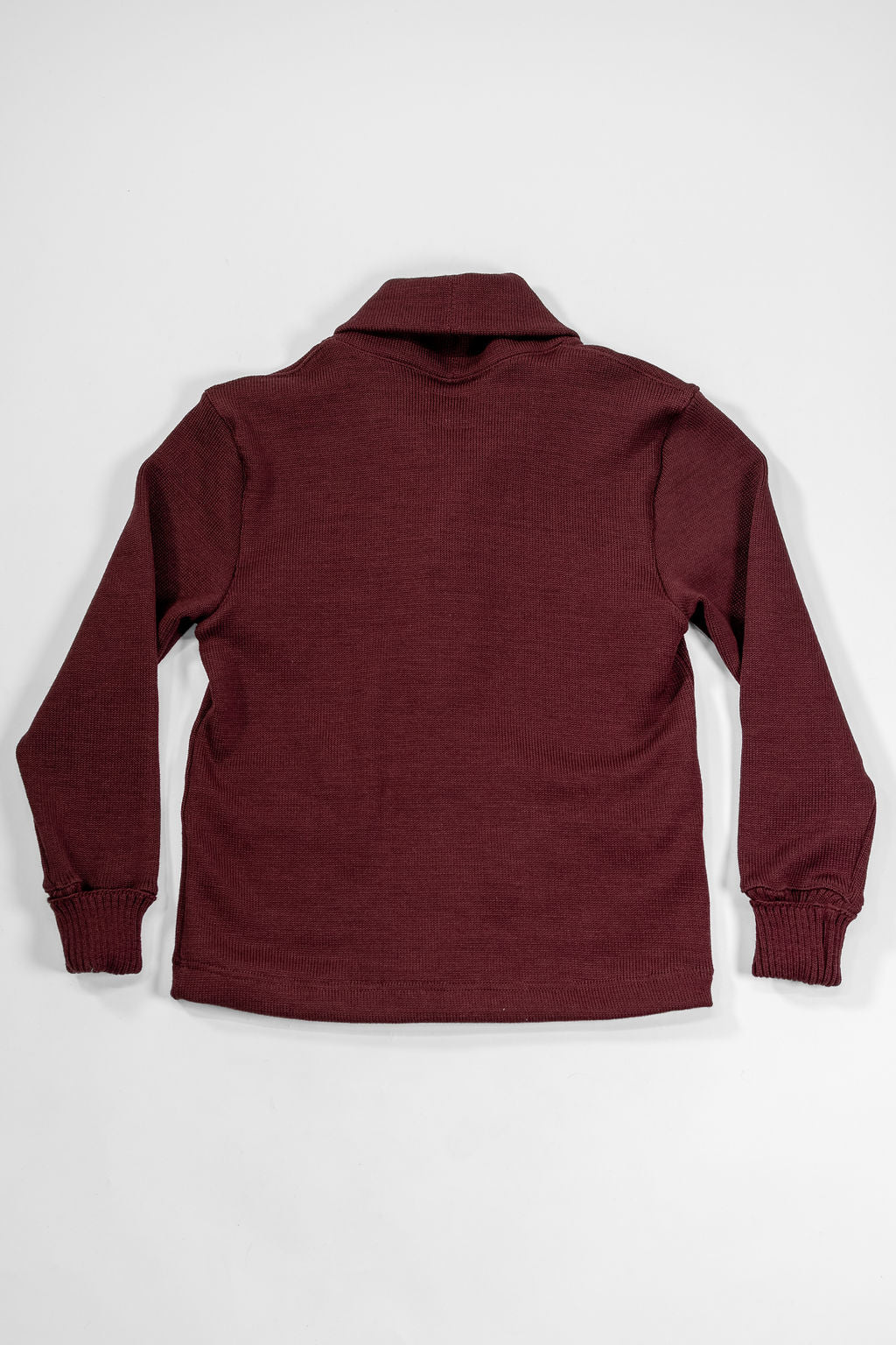 Dehen 1920 Shawl Sweater Coat - Burgundy. laid on front