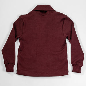 Dehen 1920 Shawl Sweater Coat - Burgundy. laid on front