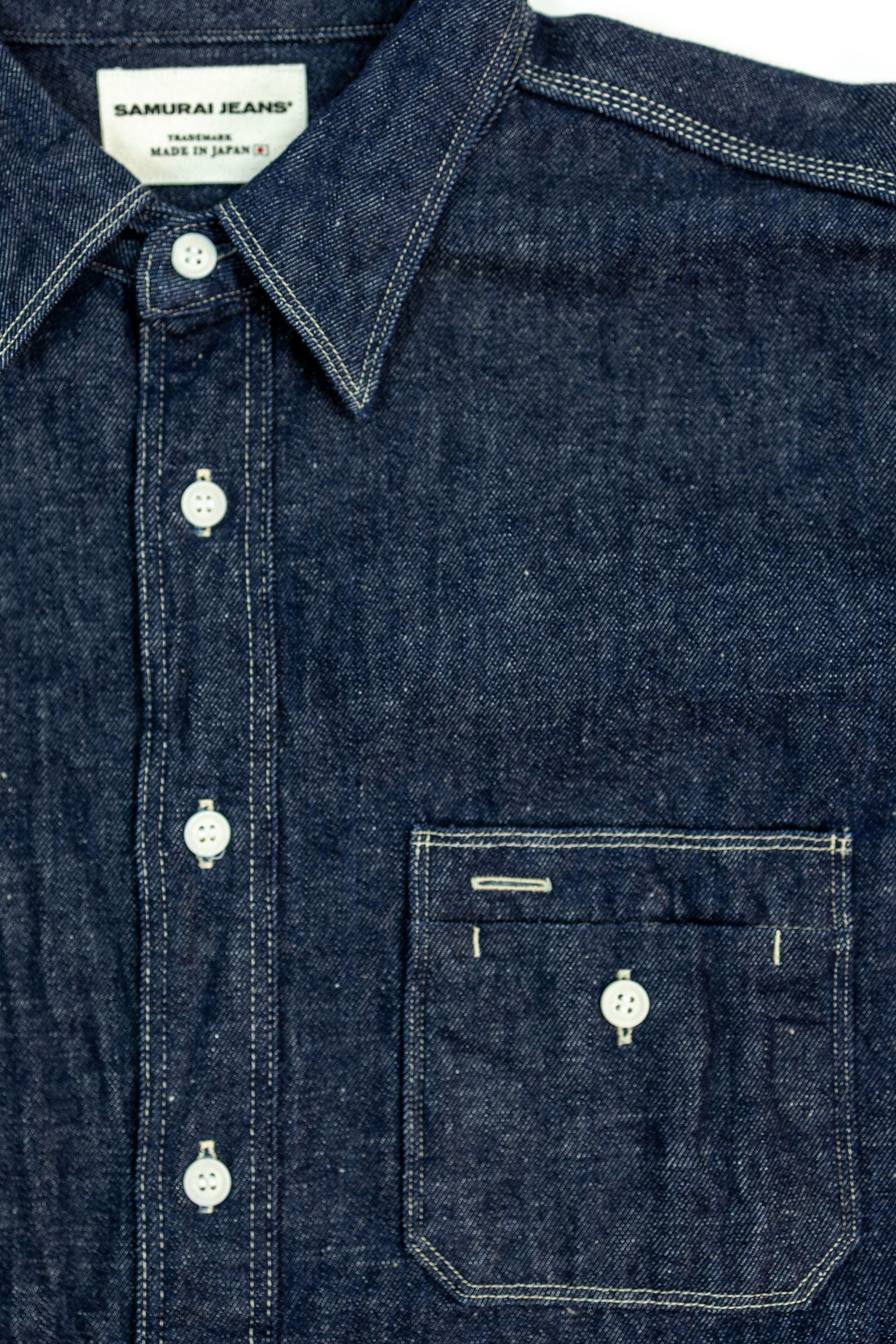 Samurai SJWS-SC02 Samurai Cotton Denim Work Shirt - Details Front