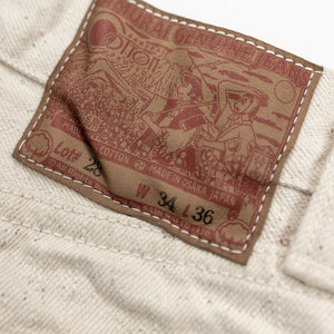Samurai S710SC-KI Slim Straight - 18oz Japanese Cotton Made Ecru Jeans - Back Patch detail