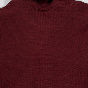 Dehen 1920 Shawl Sweater Coat - Burgundy. close up of back collar detail