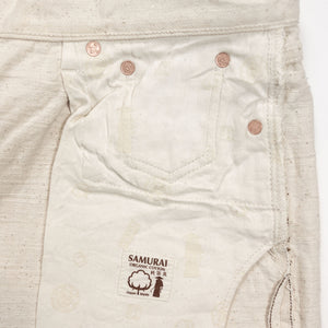 Samurai S710SC-KI Slim Straight - 18oz Japanese Cotton Made Ecru Jeans - Pocket Bag Detail