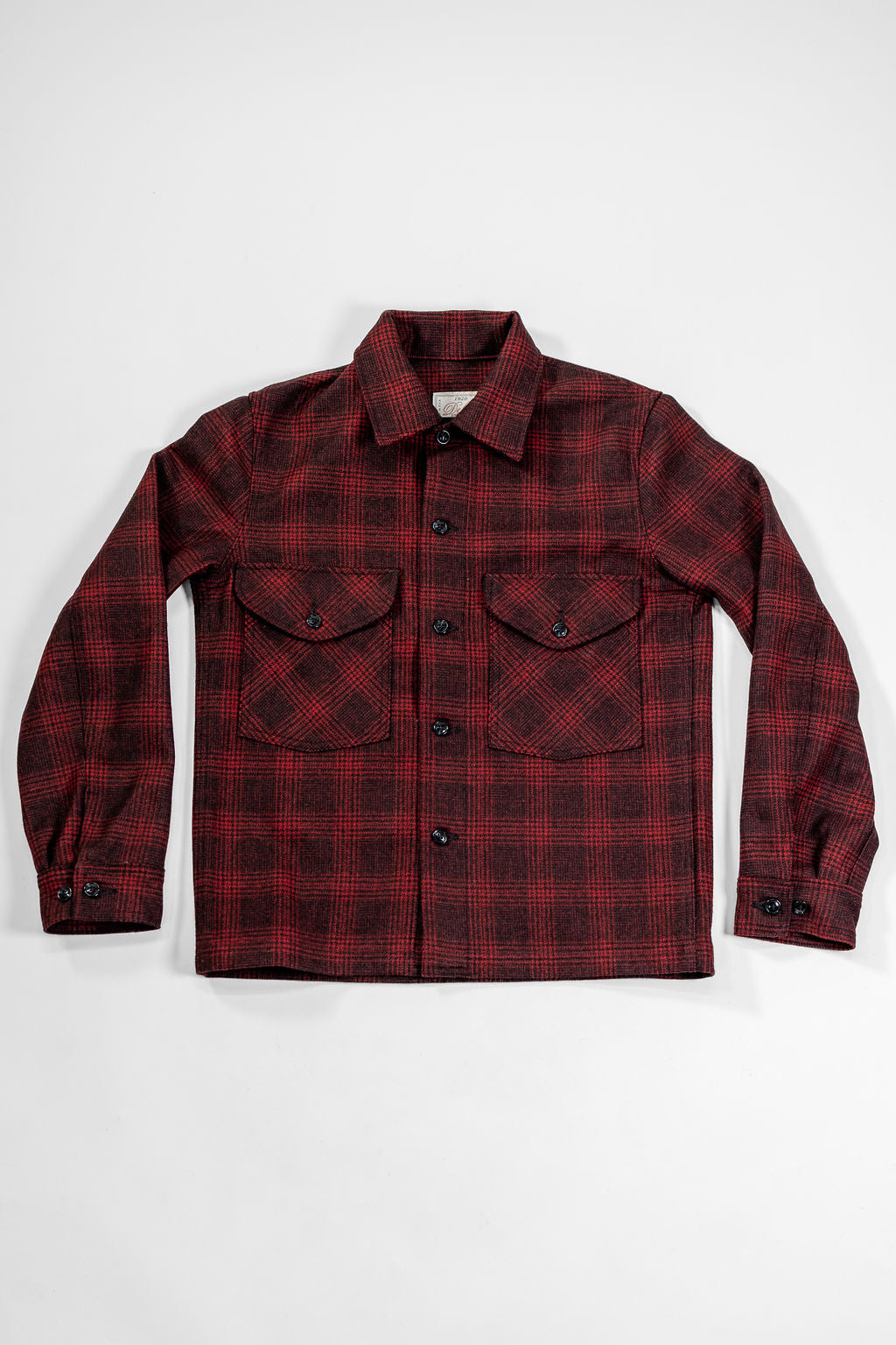 Dehen 1920 Skyline Overshirt - Canyon Plaid Wool. laid on back