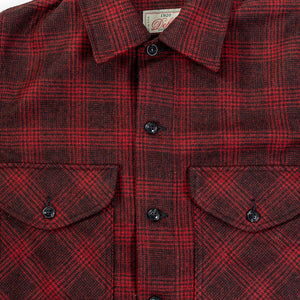 Dehen 1920 Skyline Overshirt - Canyon Plaid Wool. close up of front button detail
