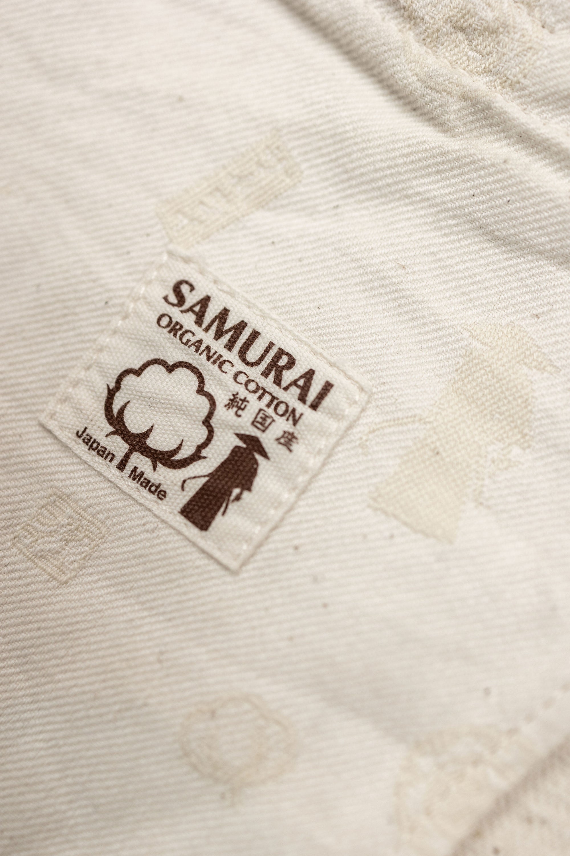 Samurai S710SC-KI Slim Straight - 18oz Japanese Cotton Made Ecru Jeans - Pocket bag and tag detail
