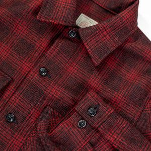 Dehen 1920 Skyline Overshirt - Canyon Plaid Wool. close up of sleeve detail