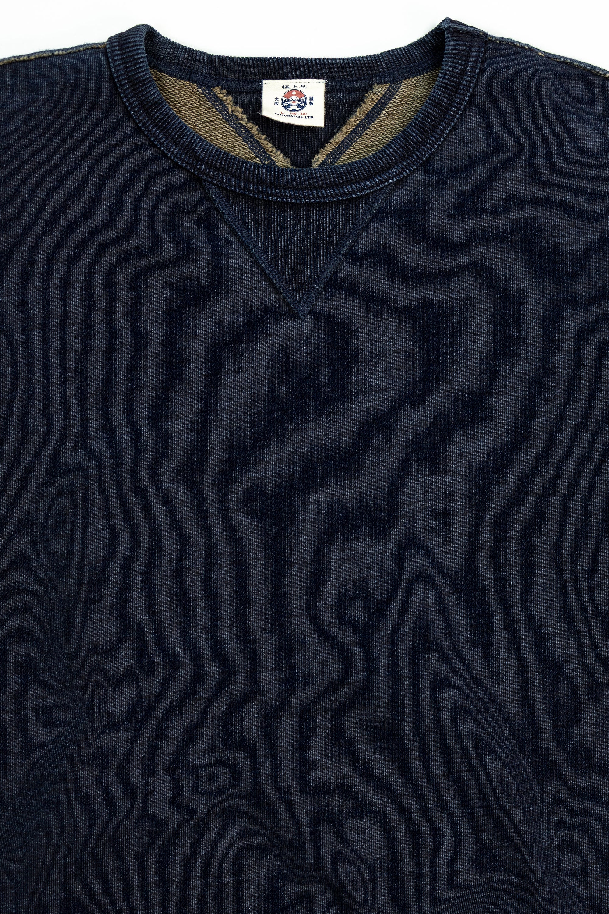 Samurai SIS25-101 Kakishibu Sweatshirt - Indigo - Detail View Front