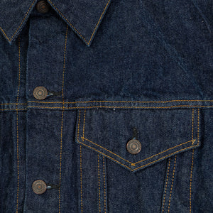 TCB Jeans 60's Trucker Jacket - One-Wash. close up of front top pocket