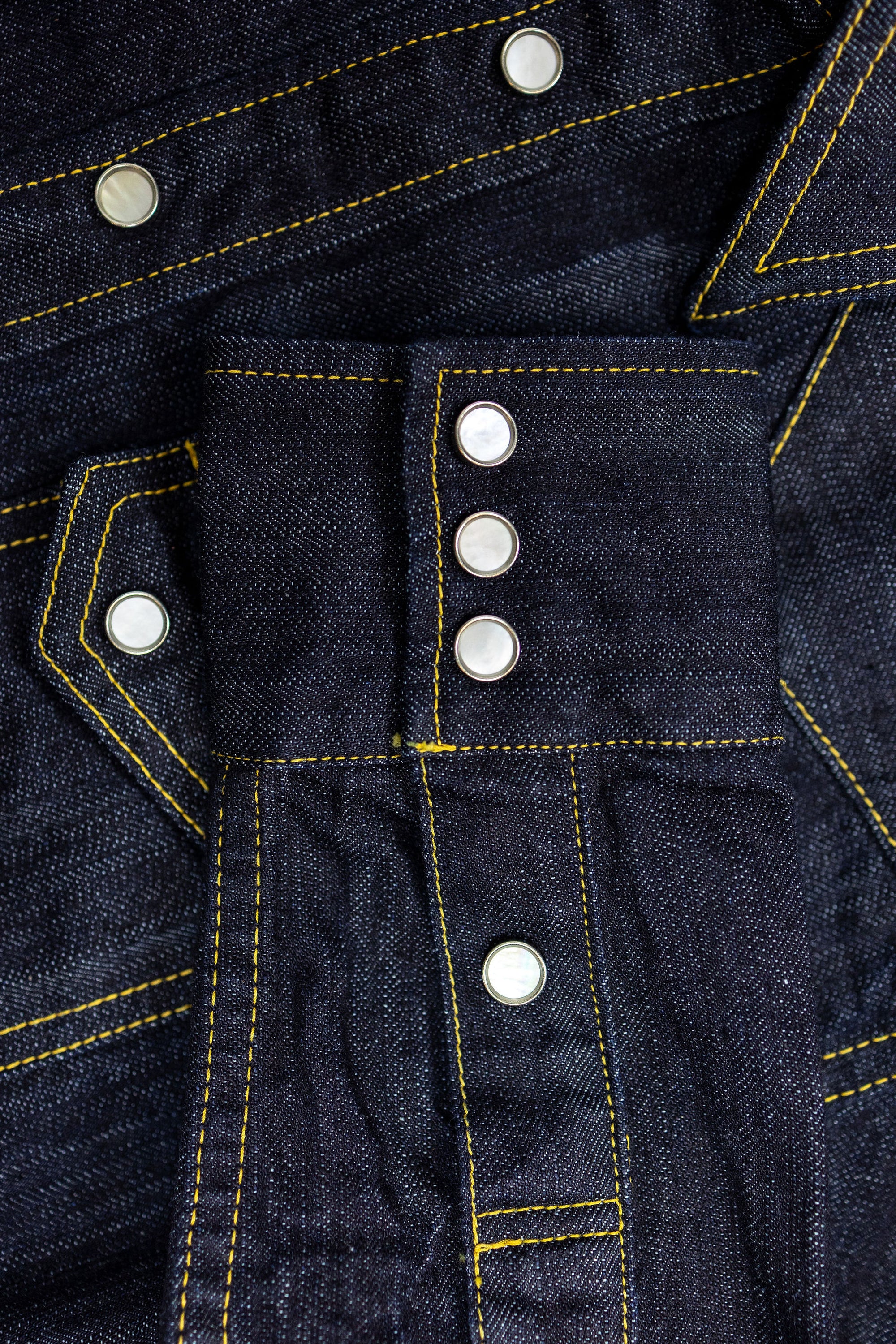 The Flat Head FN-SDW-001L Denim Western Shirt - 10oz Selvedge Denim