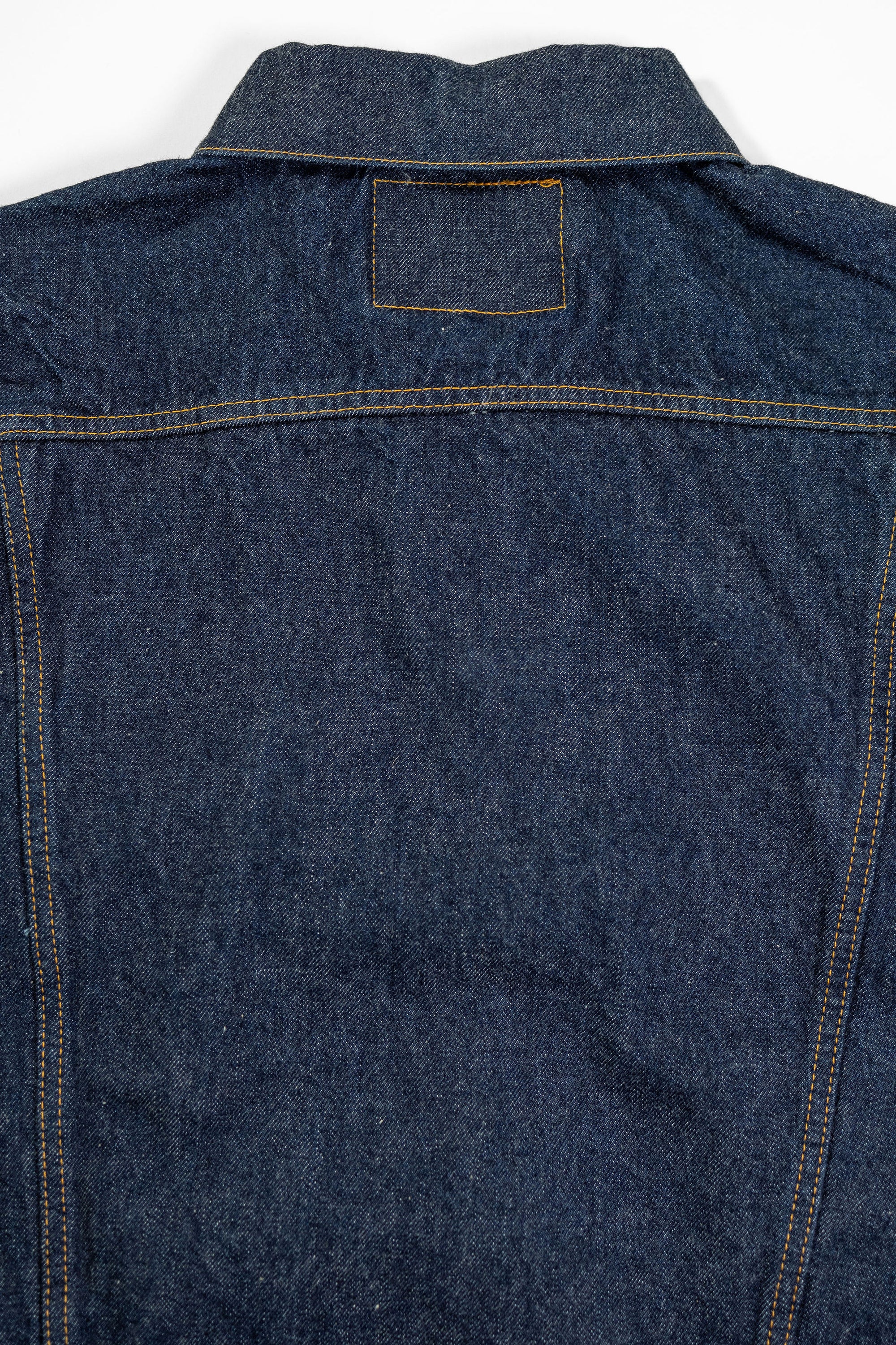 TCB Jeans 60's Trucker Jacket - One-Wash. close up of back detail