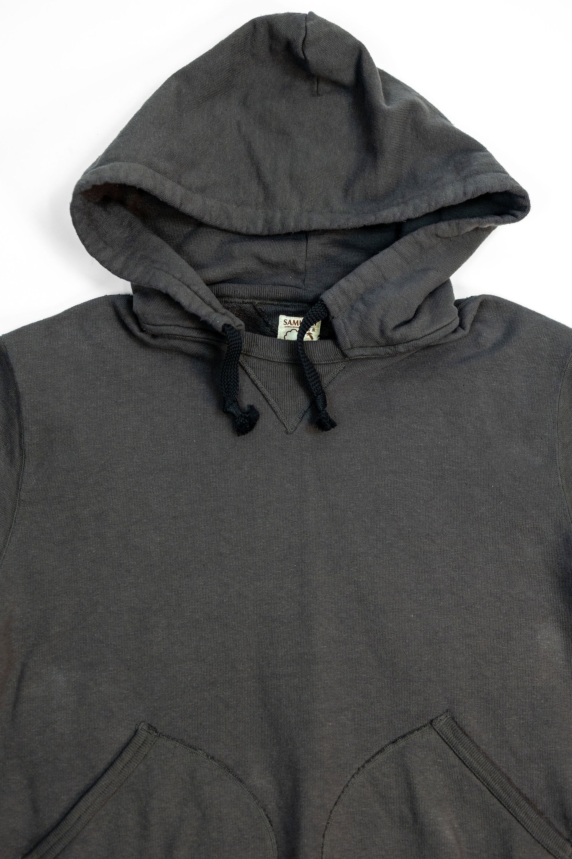 Samurai SWS-SC02 Japanese Cotton Sweat Hoody - Kuromame - Flat Lay Front