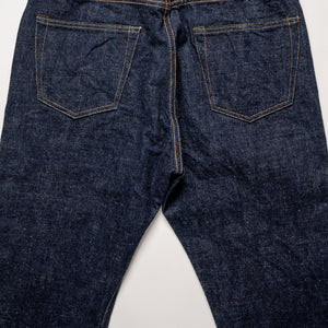 Samurai S211AX Ai Benkei - 18oz Natural Indigo Relaxed Tapered Denim - back flat lay