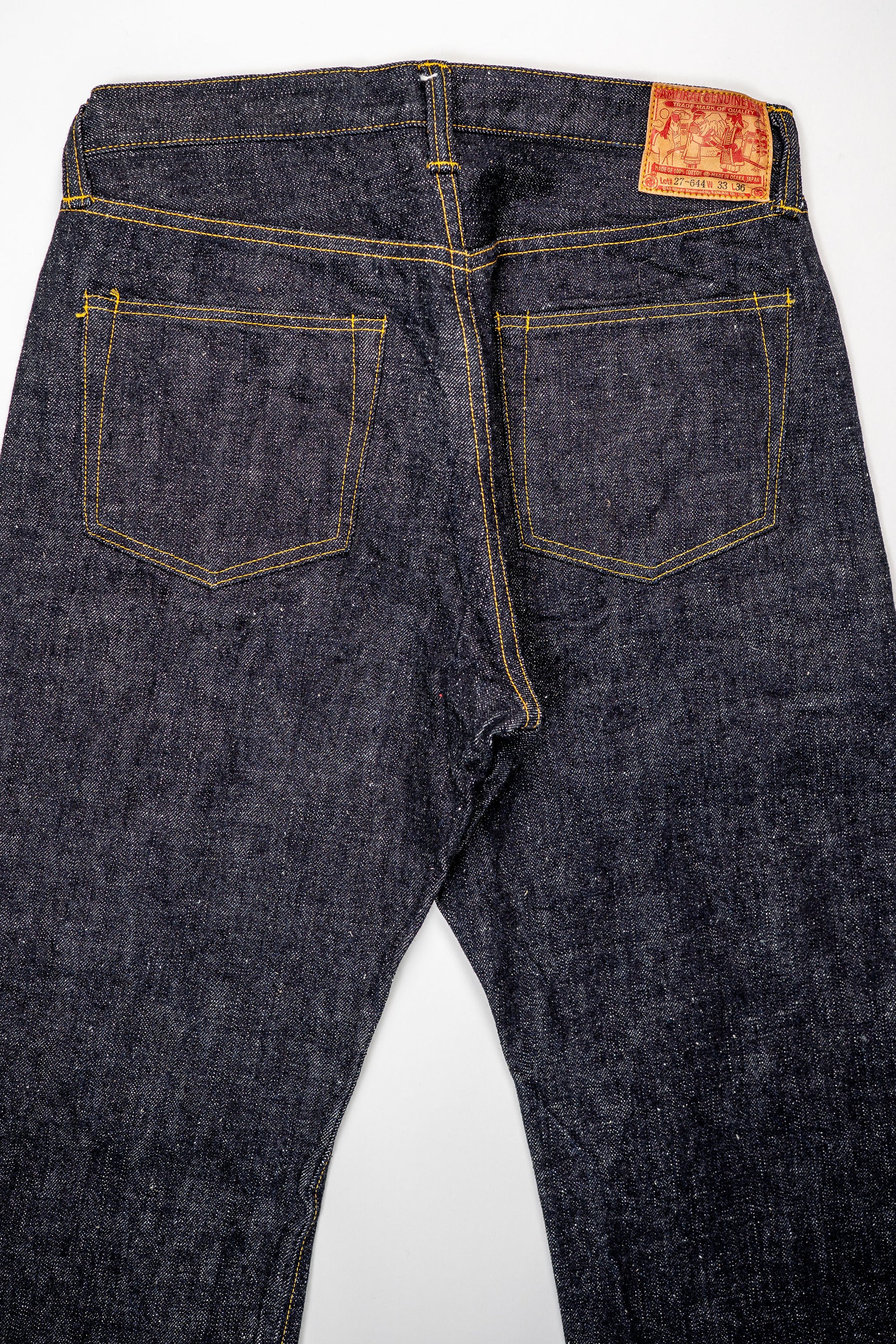 Samurai S3100VX 'Zero' WWII model wide straight jeans - back flat lay