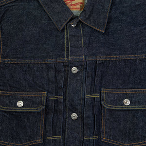 TCB Jeans 50's Type II Jacket - One-Wash. close up of front detail