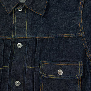 TCB Jeans 50's Type II Jacket - One-Wash. close up of front pocket detail