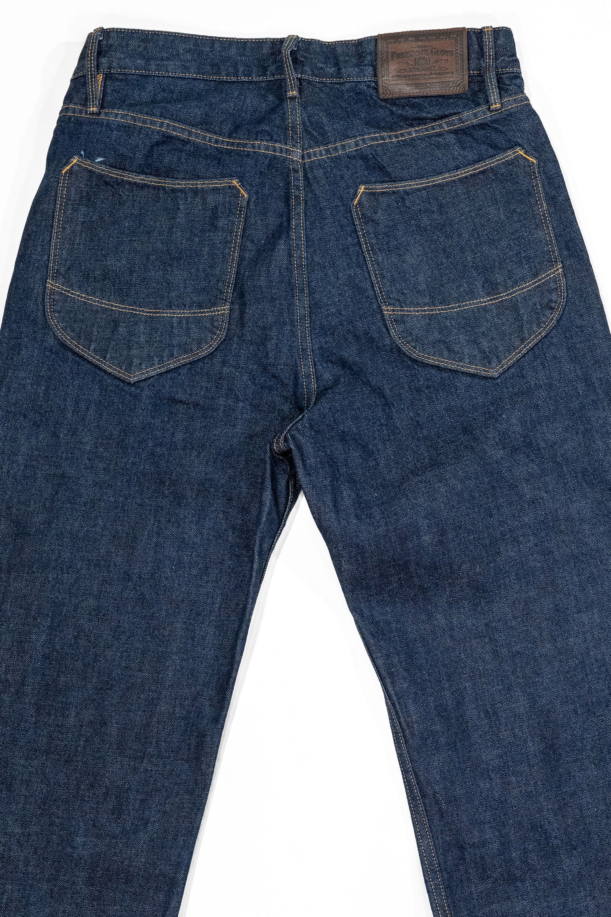 Freenote Cloth Modesto - 14oz 50's Denim Rinsed. laid on front