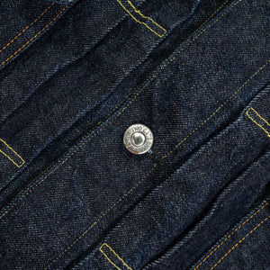 TCB Jeans 50's Type II Jacket - One-Wash. close up of button detail