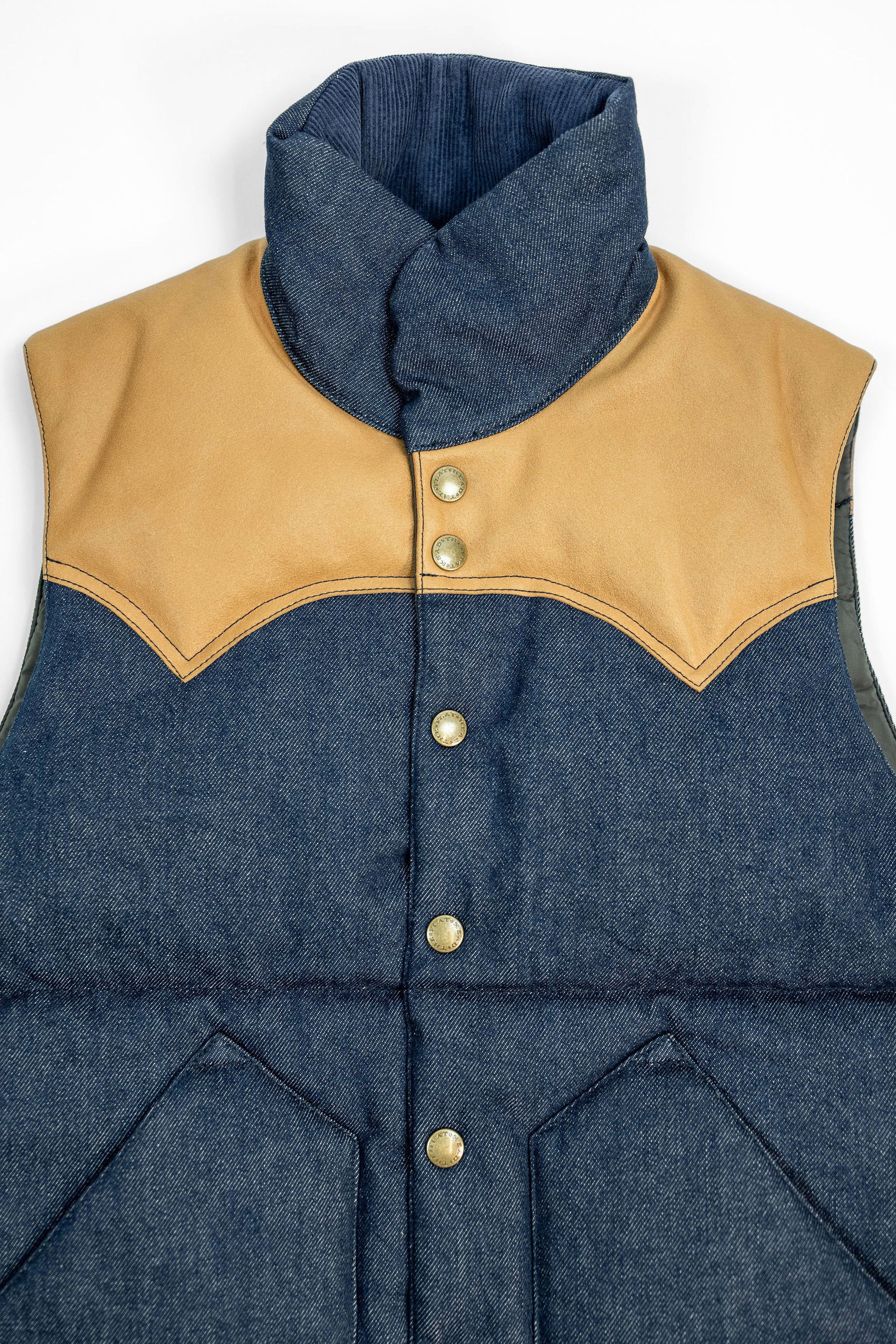 The Flat Head FN-OJ-DPV001 12.5oz Denim Puffer Vest