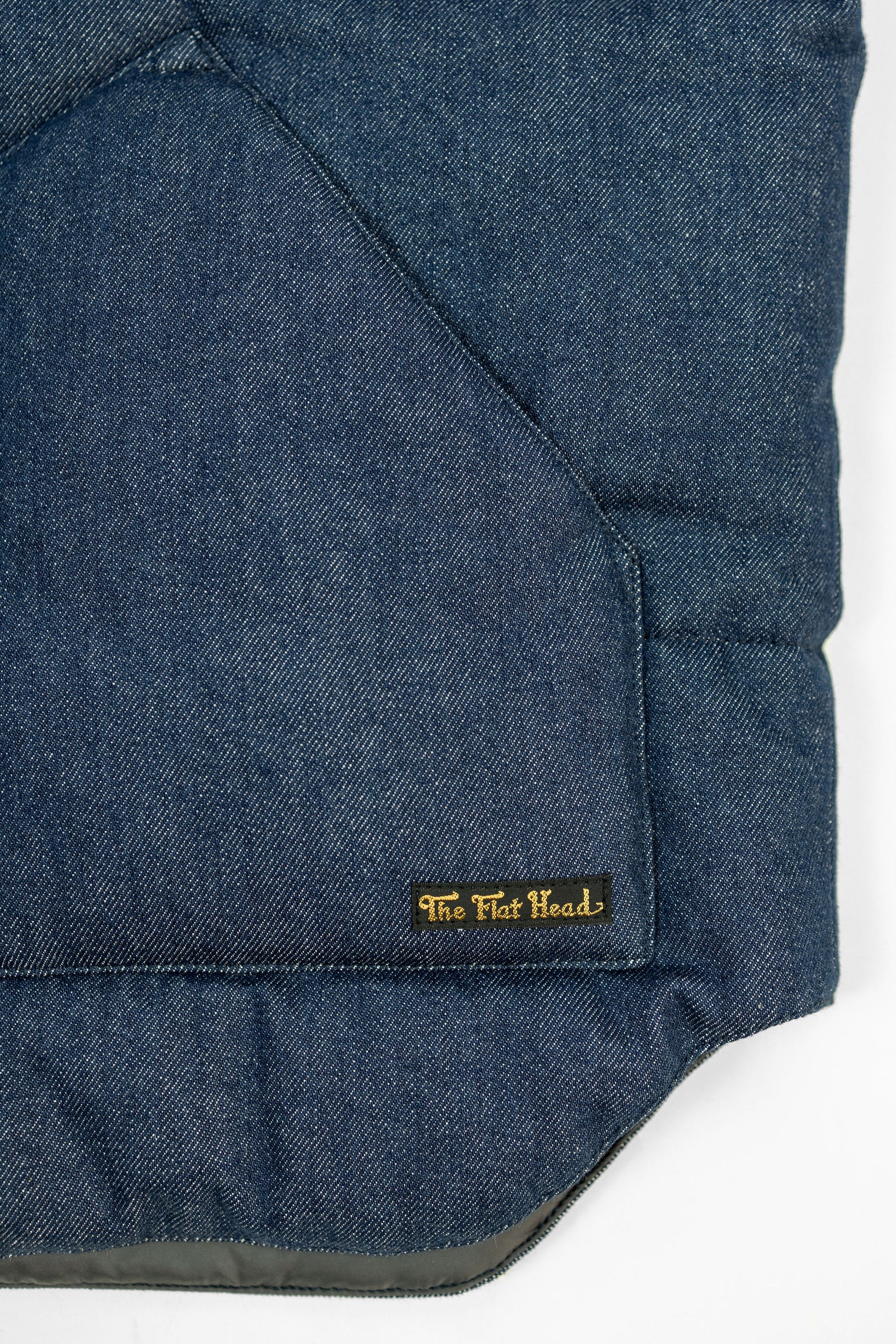 The Flat Head FN-OJ-DPV001 12.5oz Denim Puffer Vest