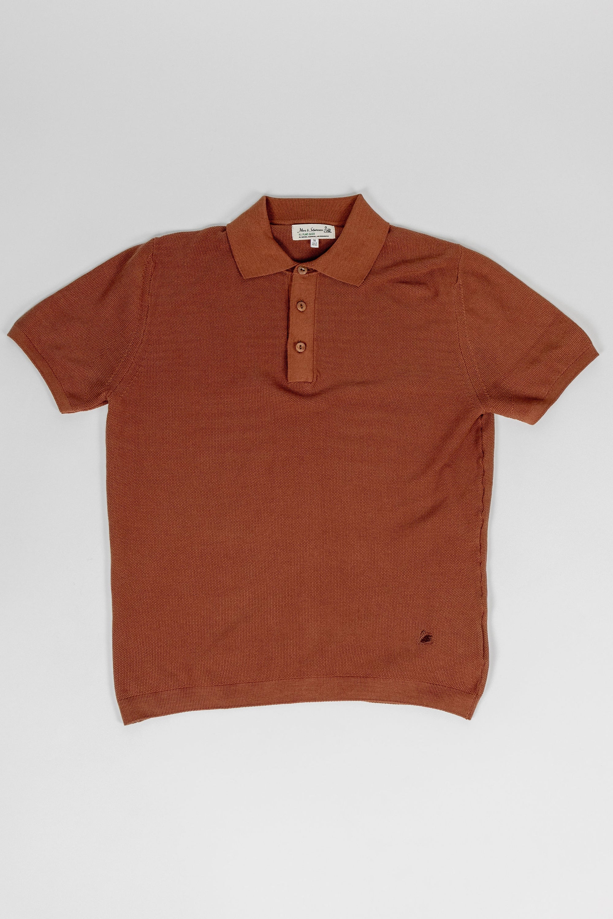 Merz b. Schwanen KPLP02 Knitted Polo - Caramel