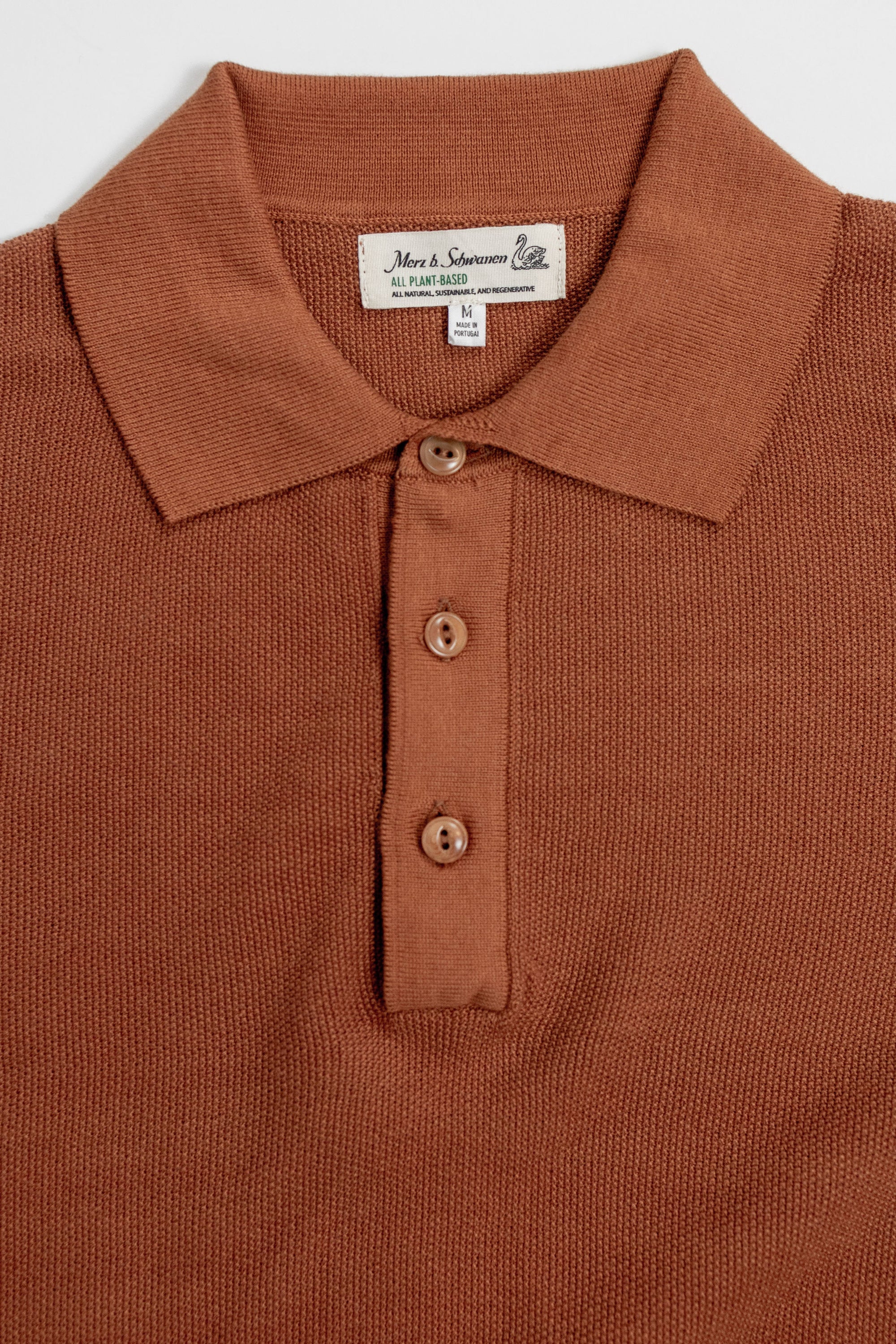 Merz b. Schwanen KPLP02 Knitted Polo - Caramel