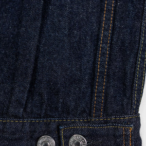 TCB Jeans 50's Type II Jacket - One-Wash. close up of back button detail