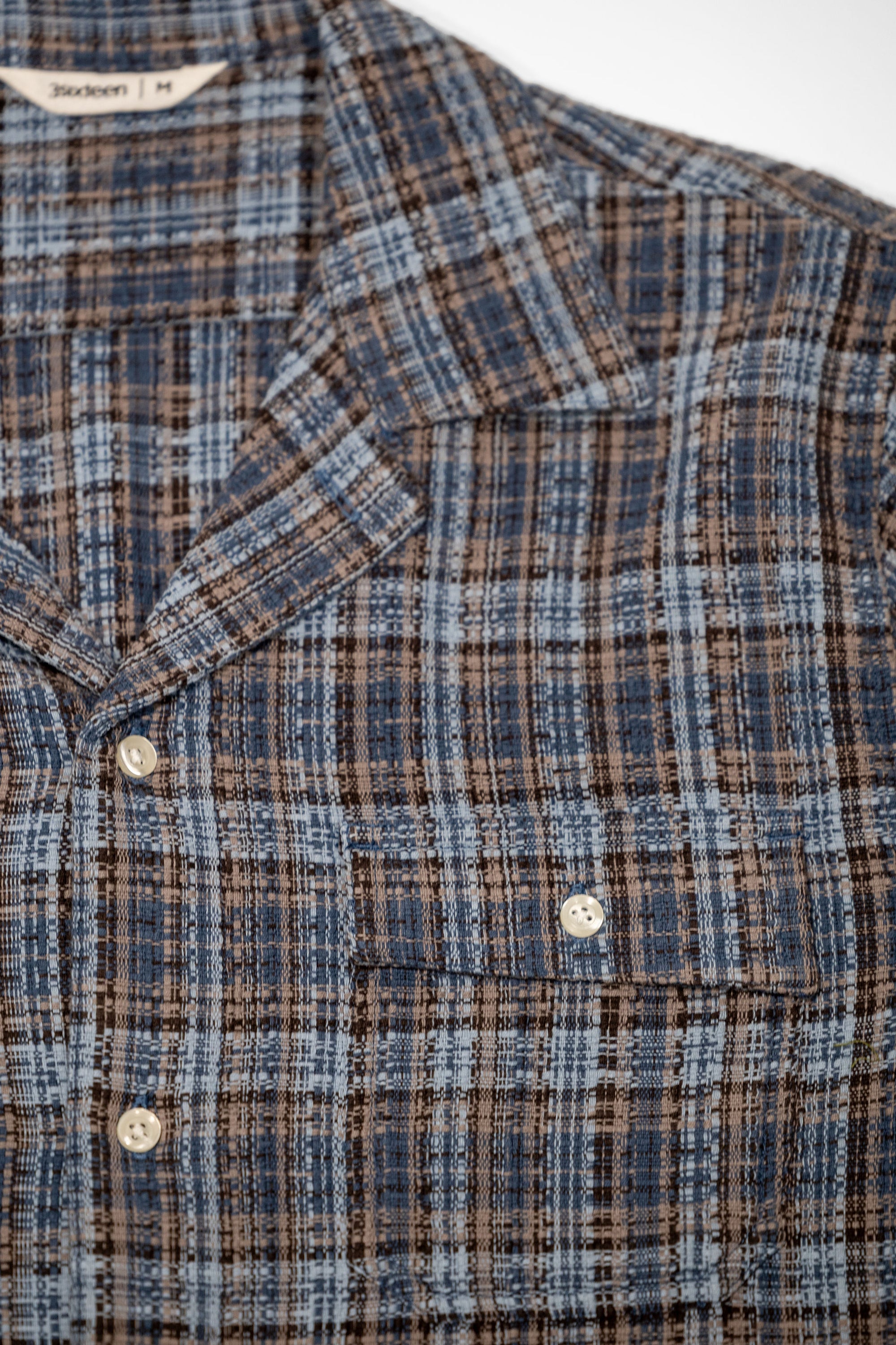3sixteen Camp Shirt - Blue Dobby Plaid