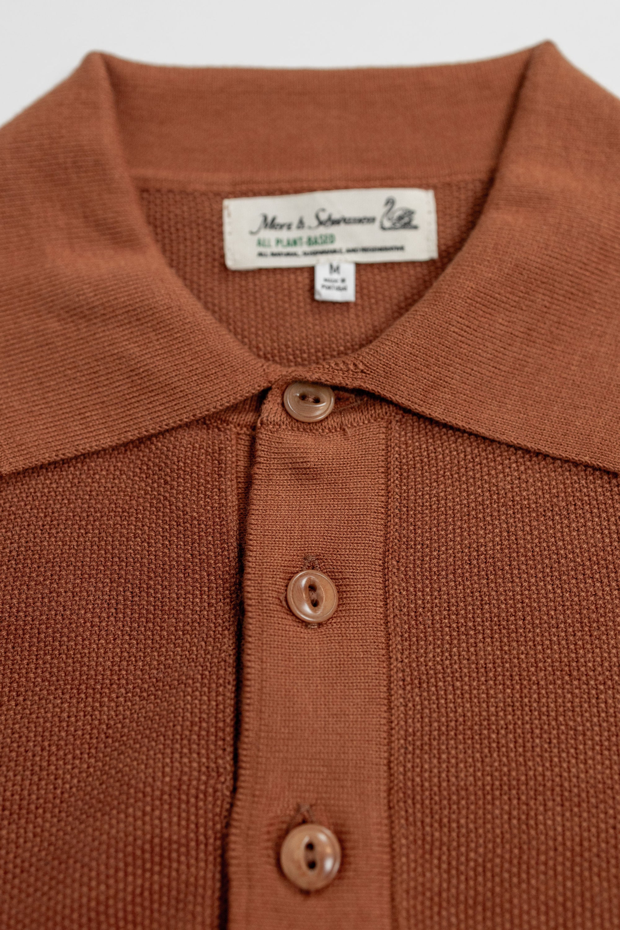 Merz b. Schwanen KPLP02 Knitted Polo - Caramel