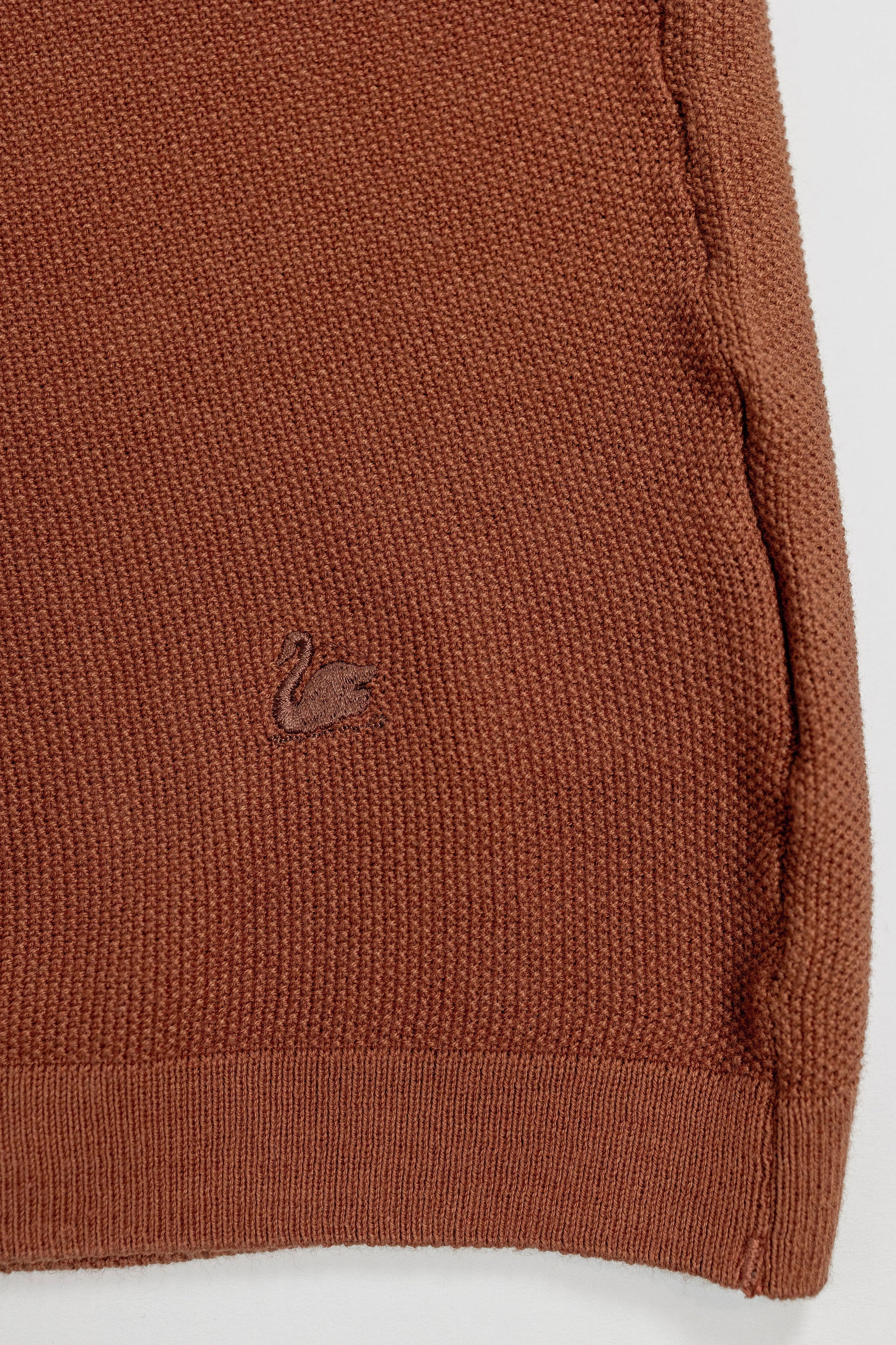 Merz b. Schwanen KPLP02 Knitted Polo - Caramel