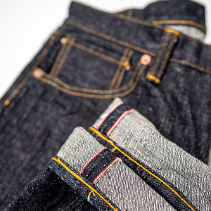 Samurai S3100VX 'Zero' WWII model wide straight jeans - selvedge cuff detail