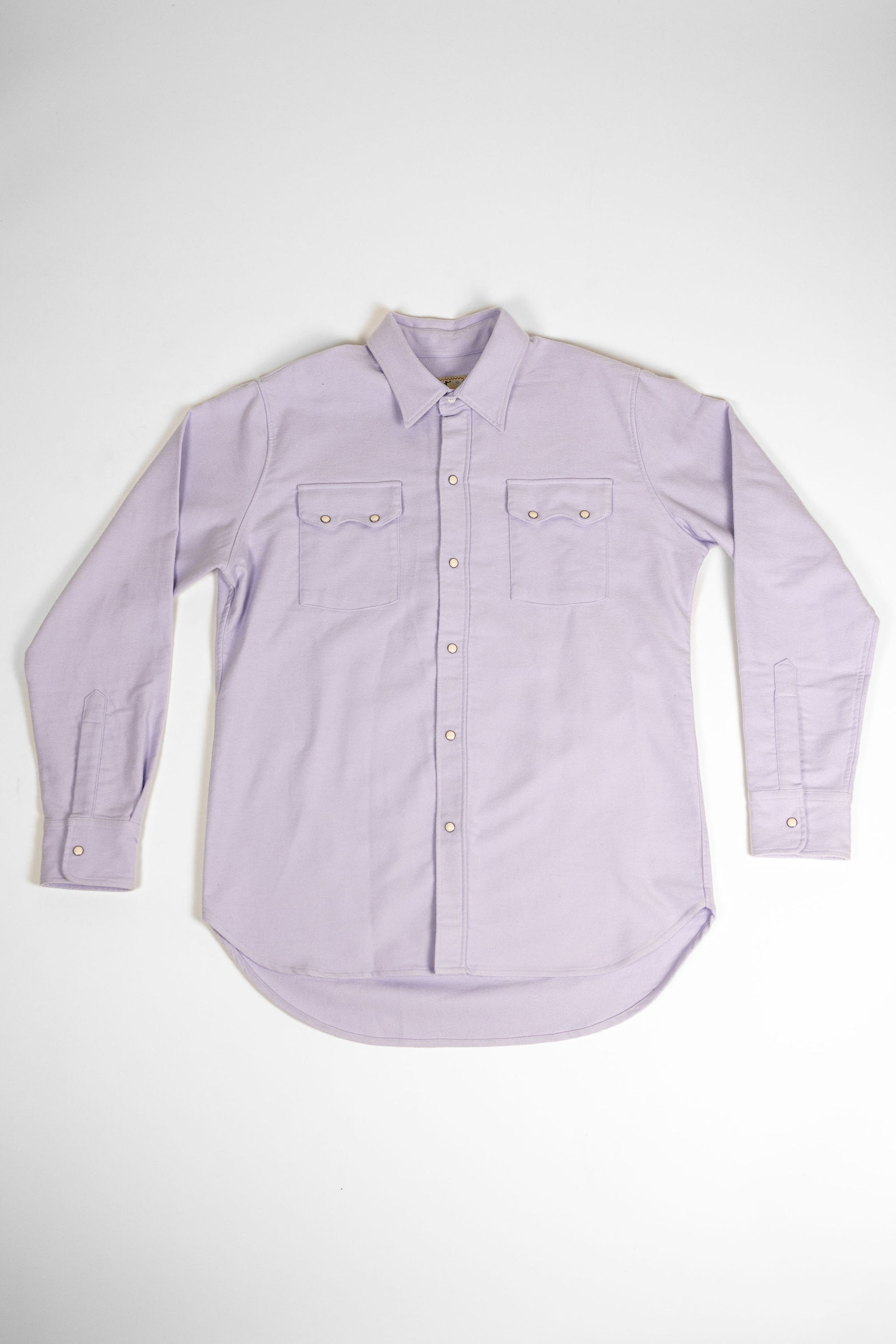 Wythe Moleskin Pearlsnap Shirt - Alpenglow - Front View Flat Lay